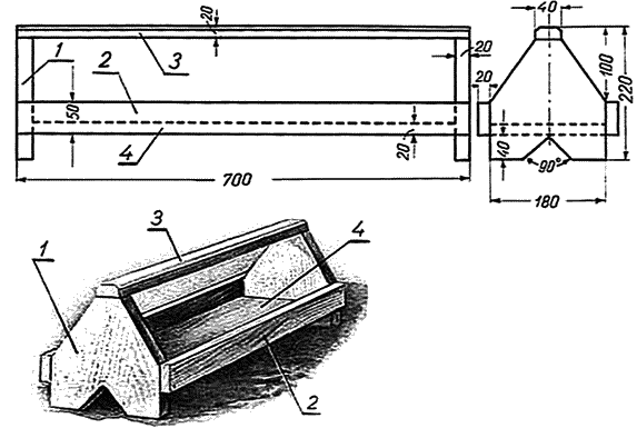 Кормушка для кур чертеж