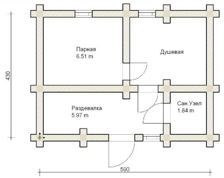 Проект бани 6 на 3 из блоков