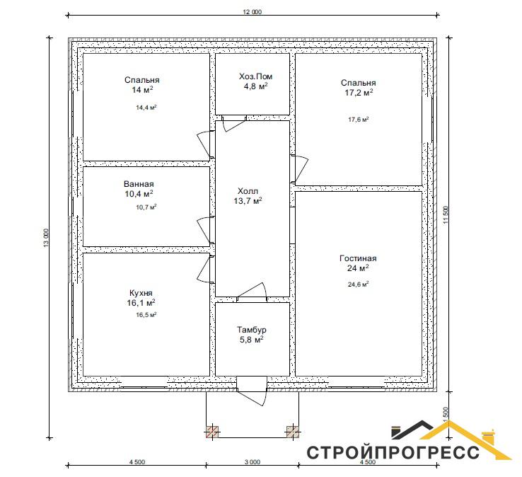 Чертежи домов из бруса 10на10 одноэтажный