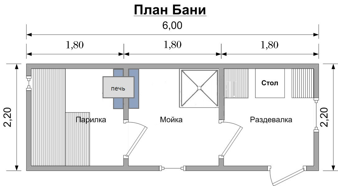 План схема бани