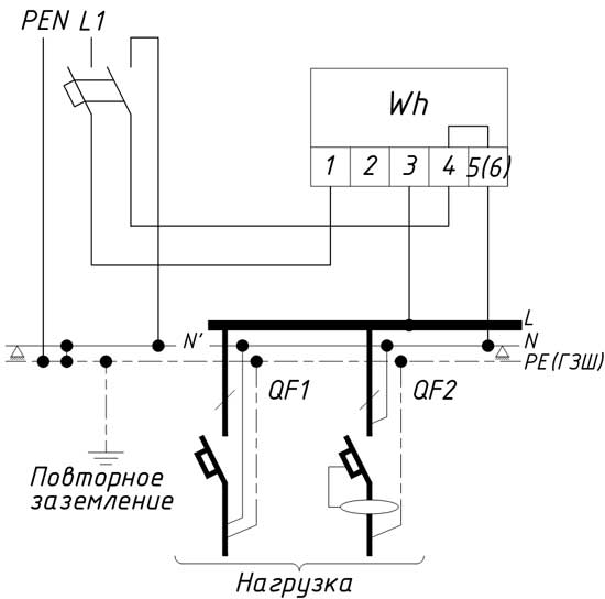 Схема подключения заземления