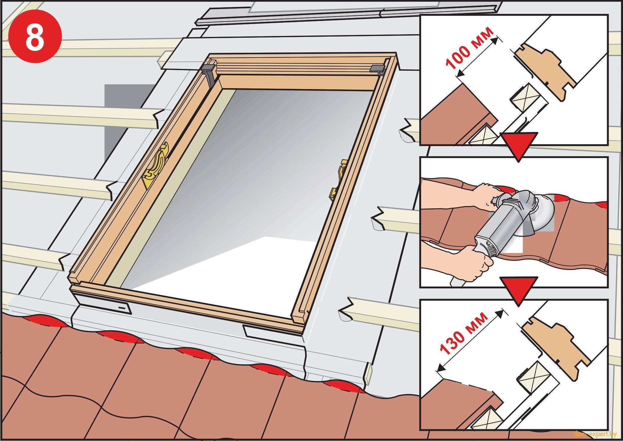 Установка окна в крышу из металлочерепицы: технология и нюансы .