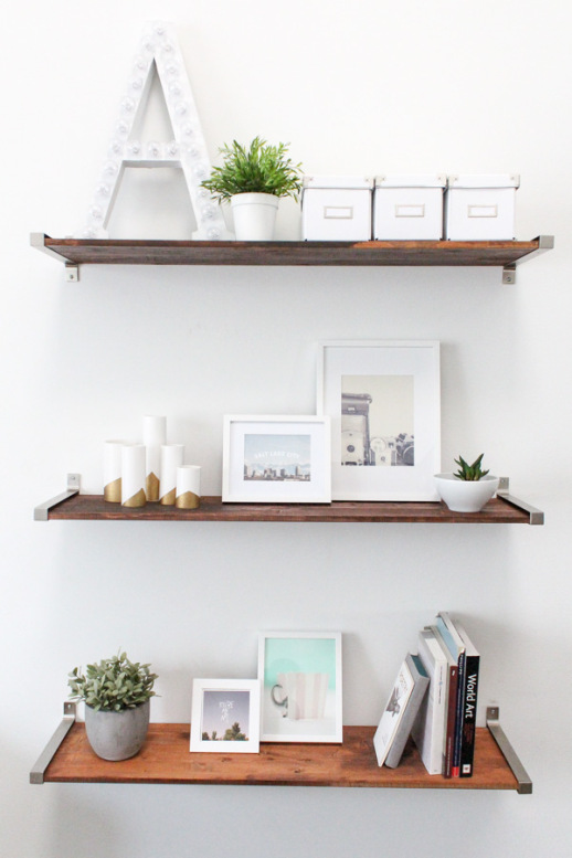 IKEA distressed wood shelves