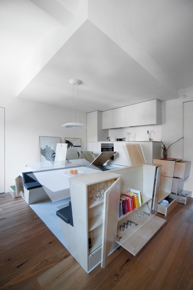 Turin apartment renovation custom storage options