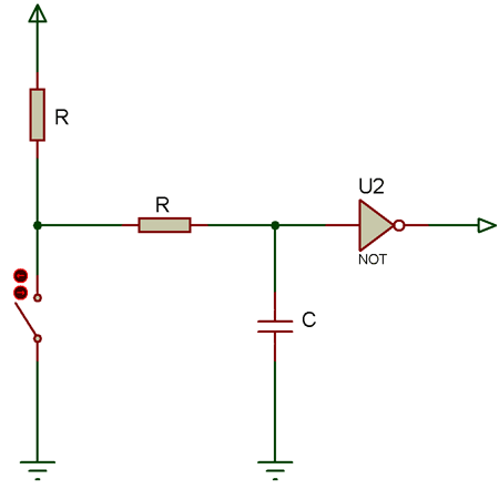 R-C Debouncing Circuit Diagram