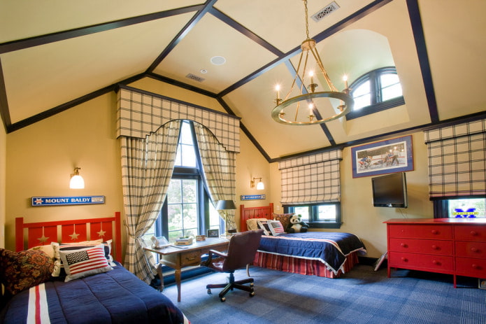 бежевый потолок и синий пол бежевый потолок и синий пол