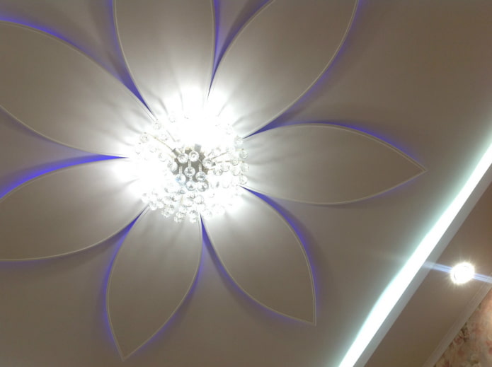 конструкция из гипсокартона в форме цветка