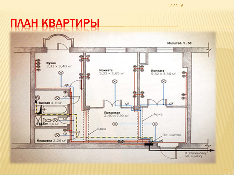 Схема проводки в квартире 2 комнатной квартиры