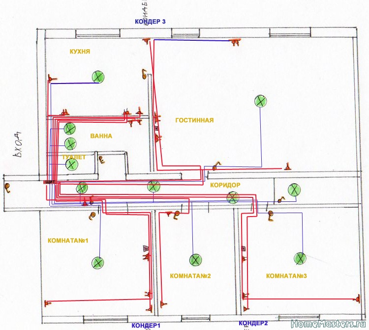 Схема электрики в хрущевке 2 комнатной - 84 фото