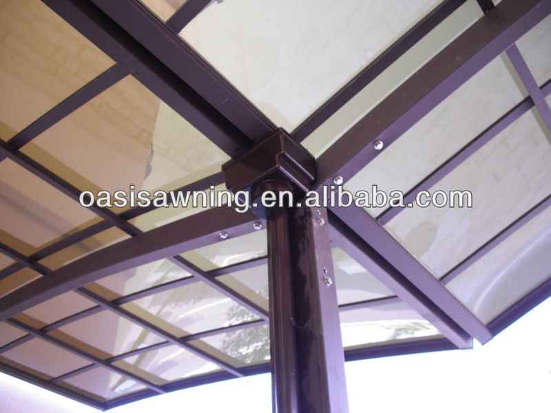 Strong Windproof Aluminium Canopy Covered Metal Gazebo With Solid Polycarbonate Sheet Carport