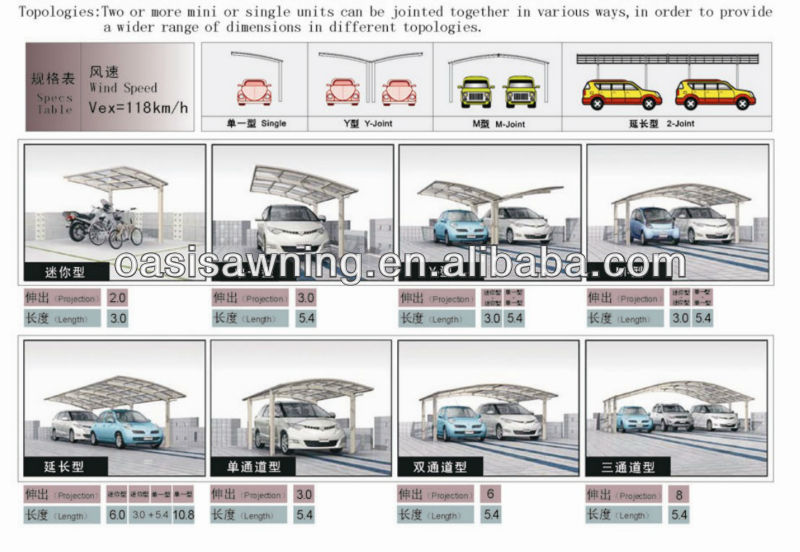 Strong Windproof Aluminium Canopy Covered Metal Gazebo With Solid Polycarbonate Sheet Carport