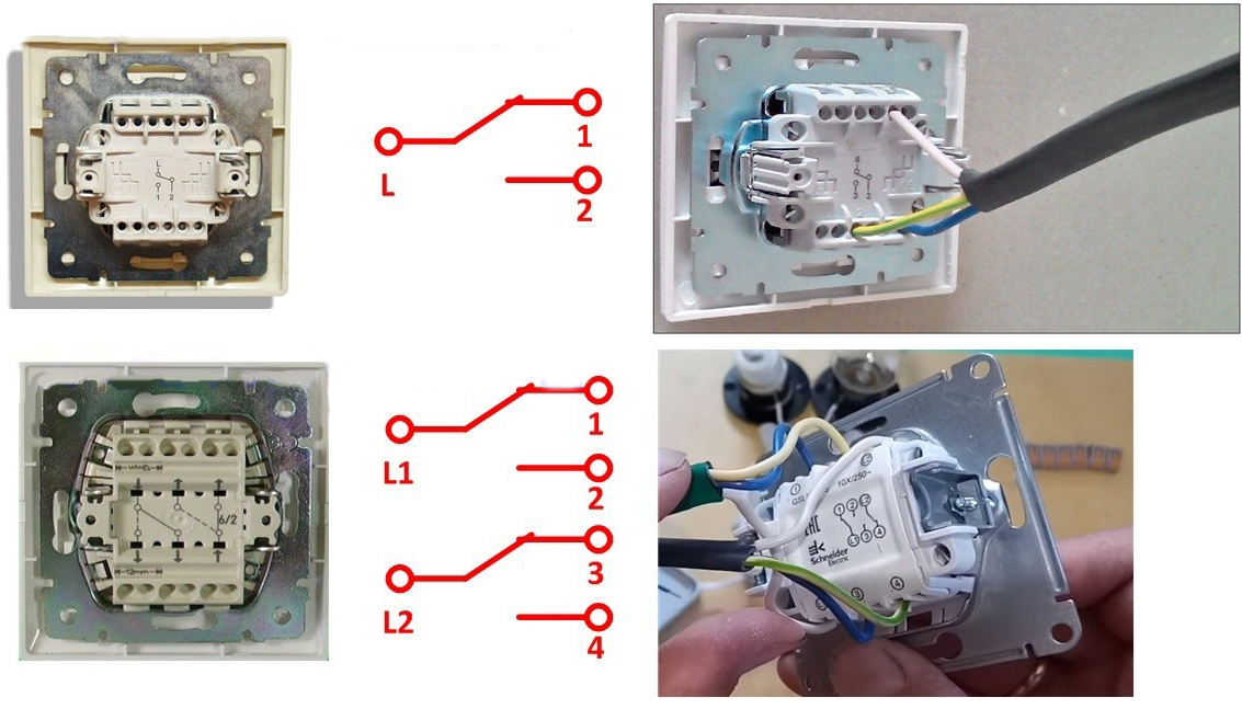Проходной выключатель на 4 выключателя схема подключения