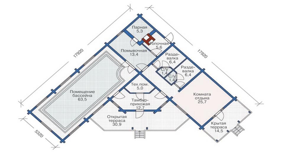 Сауна с бассейном проекты с размерами