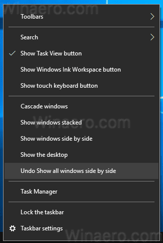 Windows 10 Undo Show Windows Side By Side 