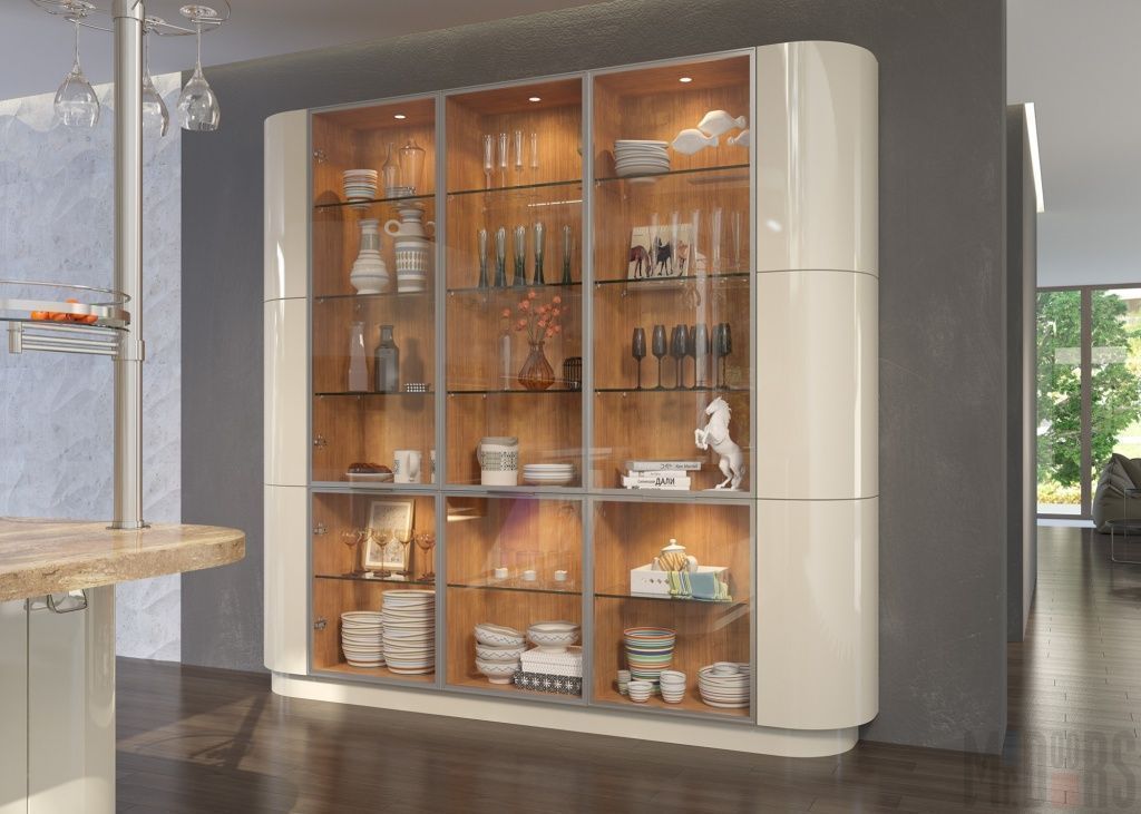 гостиная МДФ гнутые фасады фото