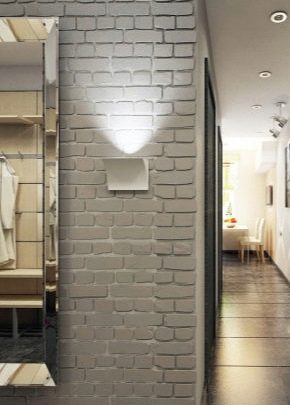 Декоративный кирпич в коридоре фото – оригинальный дизайн в виде кирпичной кладки в стиле «лофт» в прихожей, отделка белым кирпичом в интерьере