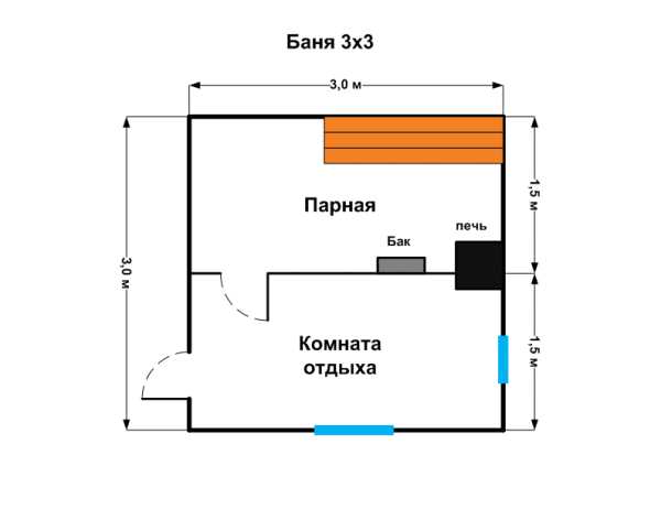 Баня 3 на 3 интерьер