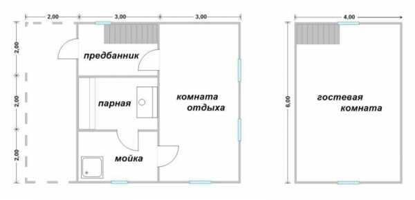 Баня 3 на 6 планировка с туалетом