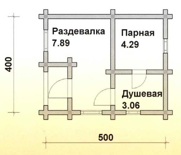 Схема бани 4 на 4