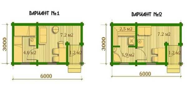 Планировка бани 3х6 мойка и парилка отдельно и комната