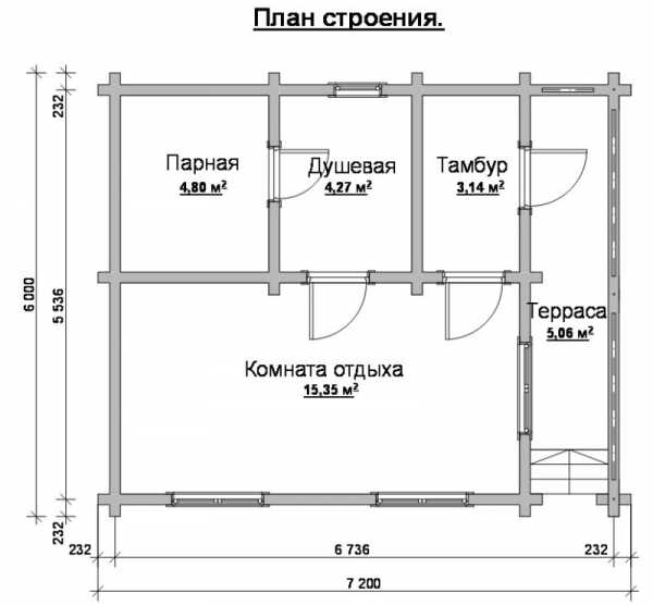 Баня с раздельной парилкой и мойкой проекты