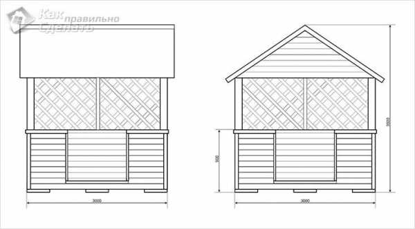 Чертеж мебели для беседки