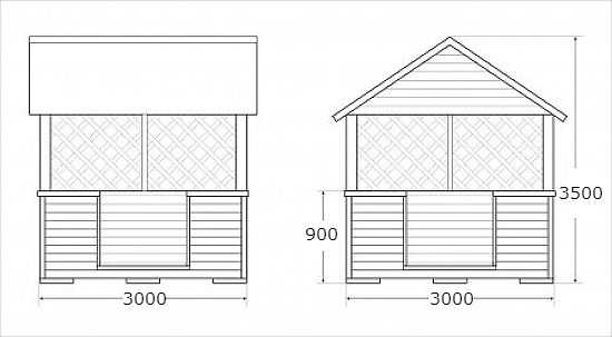 Схемы беседок прямоугольных из дерева