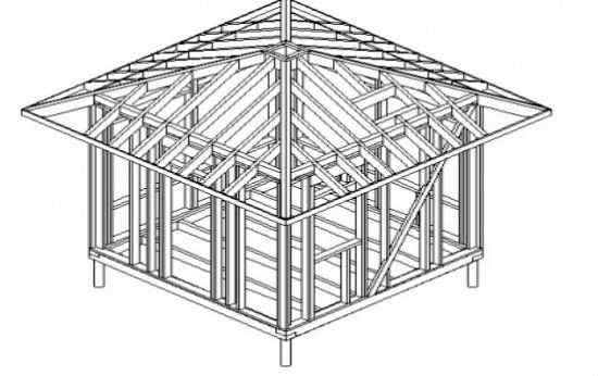 Схема постройки беседки из дерева с чертежами