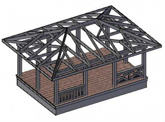 Схема постройки беседки из дерева с чертежами