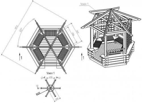 Шестиугольная беседка своими руками чертежи и размеры