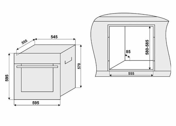 Электродуховой шкаф встраиваемый размеры