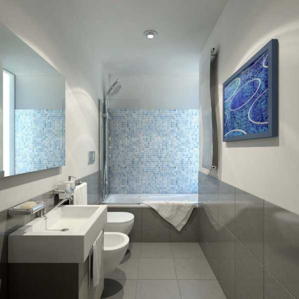 Крашеные стены в интерьере в ванной