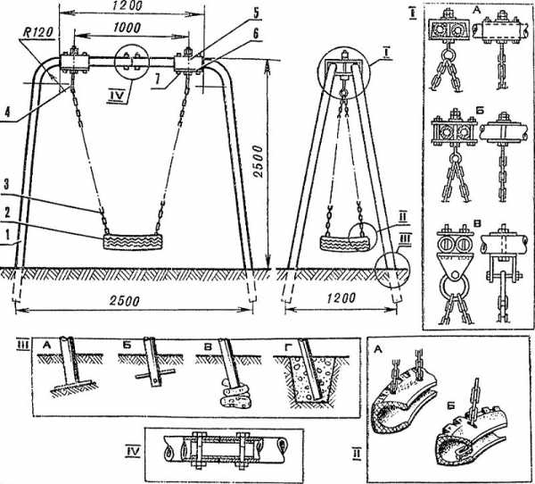 Качели самодельные металлические чертежи
