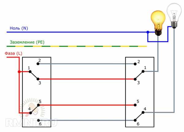 Схема подключения проходных выключателей из 3 х мест