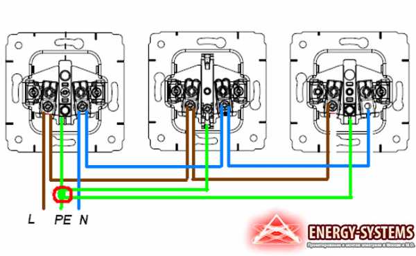 Схема подключения нескольких розеток от одного провода