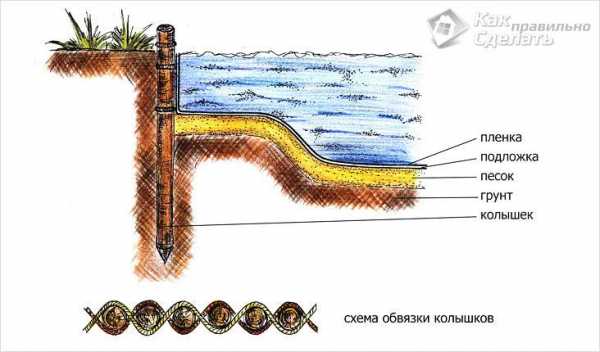 Эскиз пруда на участке