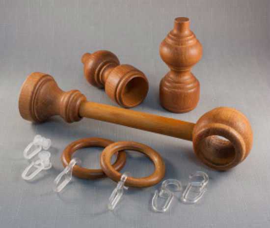Кольца для карниза деревянные с крючками - 82 фото