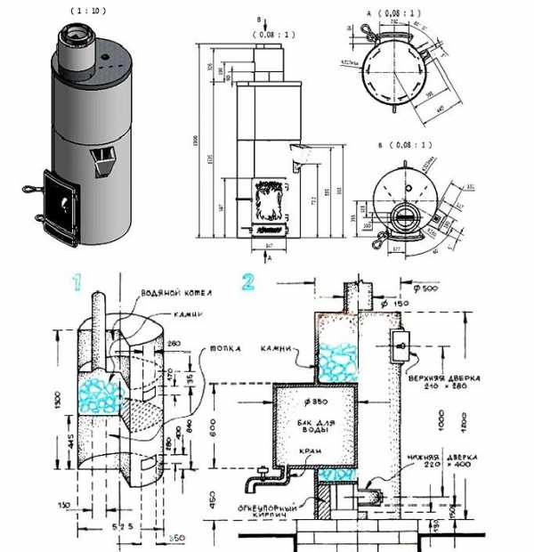 Котел для бани на газу своими руками чертежи и размеры