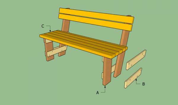 Сделать скамейку из дерева со спинкой своими руками чертежи