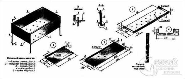 Мангал сборный чертеж