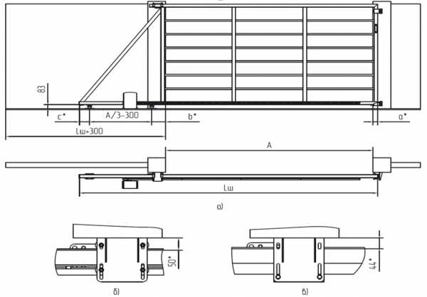 Ворота откатные механические на роликах своими руками чертеж с размерами