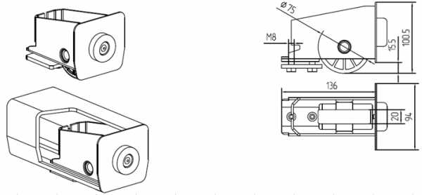 Чертеж роликов для откатных ворот с размерами