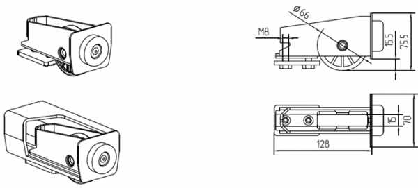 Чертеж роликов для откатных ворот с размерами