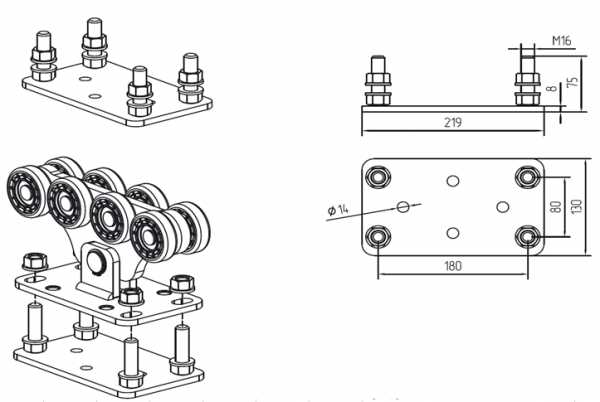 Чертеж роликов для откатных ворот с размерами
