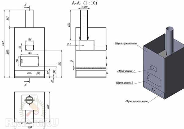Печь для бани своими руками из металла чертежи