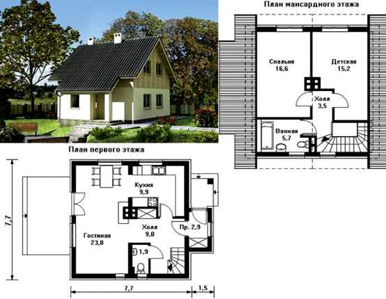 Планировка дома 7 на 7 с мансардой фото – проекты и планировки одно .