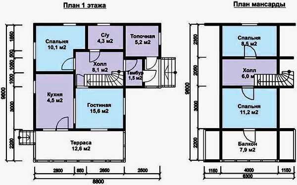 Дом мансардного типа фото планировка строения