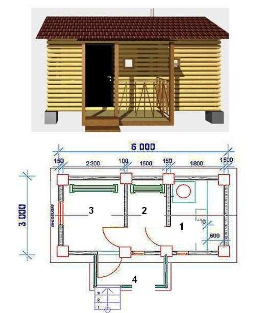 Схема бани 3 на 6