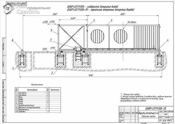 Откатные ворота своими руками чертежи схемы эскизы 4 метра с калиткой конструкция