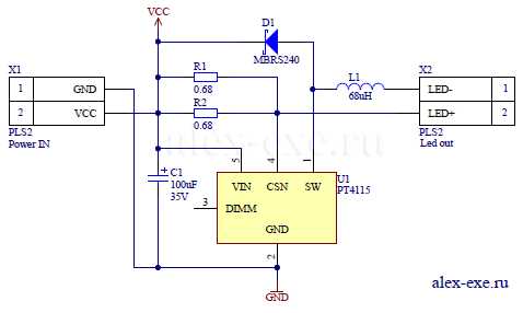 Pt4115 схема включения